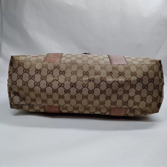 Authentic Gucci Hand Bag Bamboo Brown Canvas GUC - Picture 7 of 16